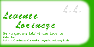 levente lorincze business card